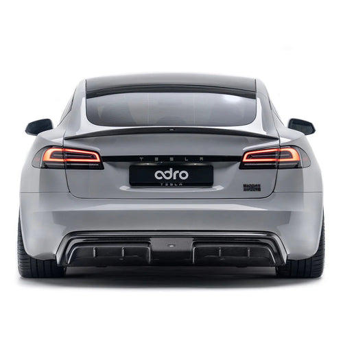 Tesla Model S Plaid Facelift II Pre-Preg Carbon Fibre Rear Diffuser by Adro (2021+) - AUTOID® - Rear Diffusers - Adro