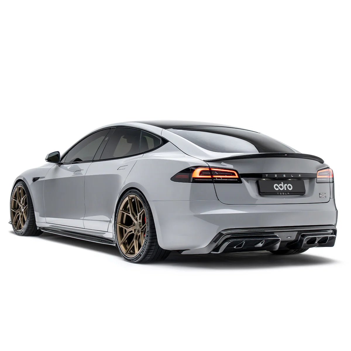Tesla Model S Plaid Facelift II Pre-Preg Carbon Fibre Rear Diffuser by Adro (2021+) - AUTOID® - Rear Diffusers - Adro