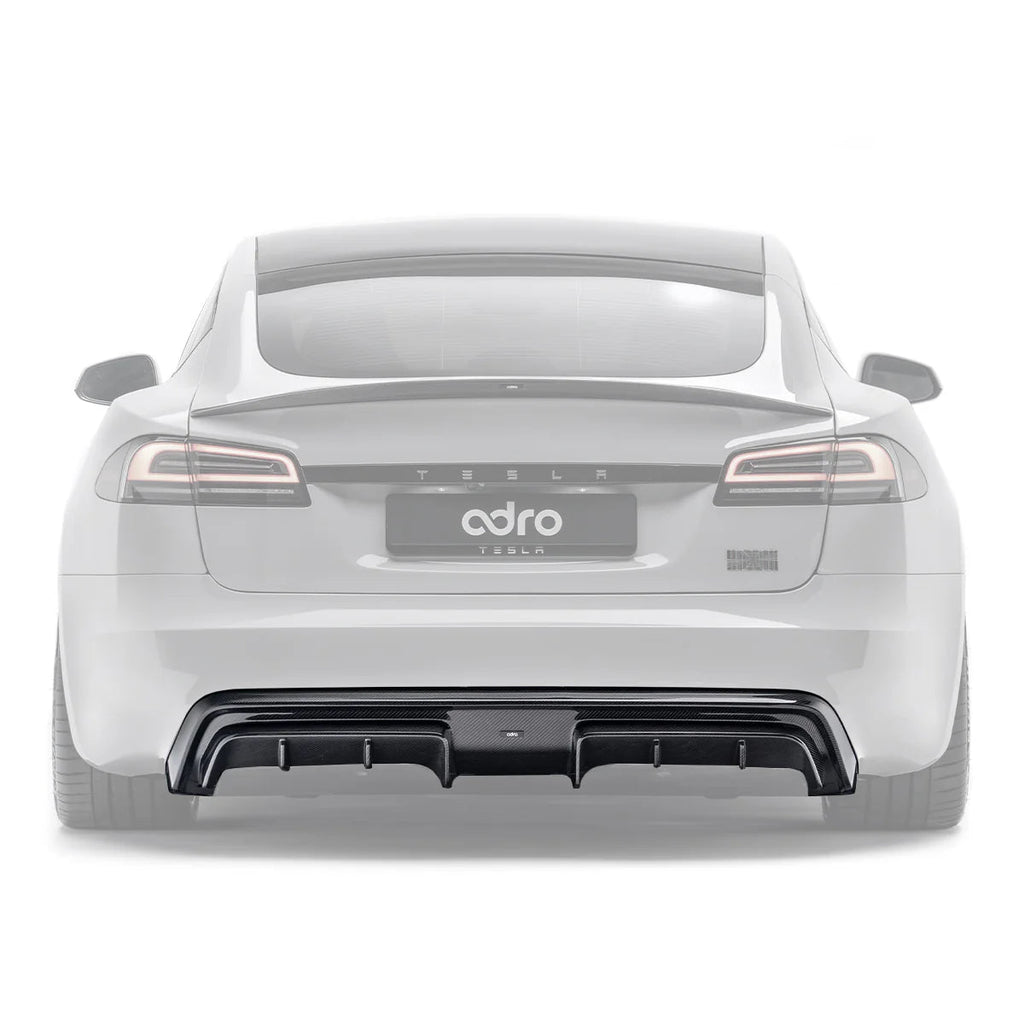 Tesla Model S Plaid Facelift II Pre-Preg Carbon Fibre Rear Diffuser by Adro (2021+) - AUTOID® - Rear Diffusers - Adro