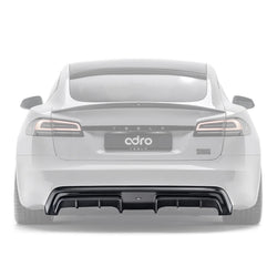 Tesla Model S Plaid Facelift II Pre-Preg Carbon Fibre Rear Diffuser by Adro (2021+) - AUTOID® - Rear Diffusers - Adro