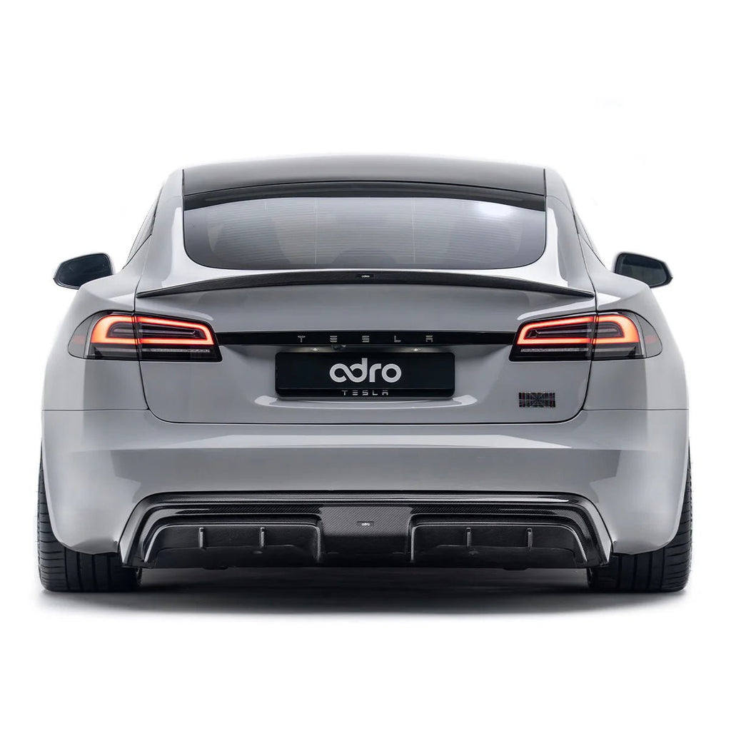 Tesla Model S Plaid Facelift II Pre-Preg Carbon Fibre Rear Spoiler by Adro (2021+) - AUTOID® - Rear Spoilers - Adro