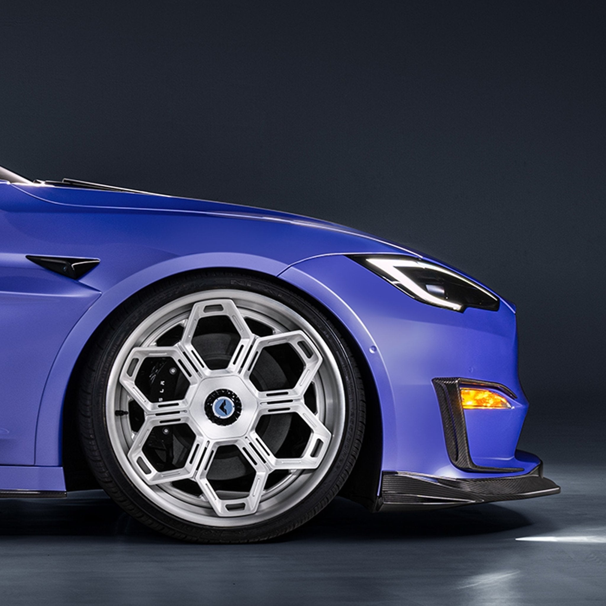 Tesla Model S Plaid VRS Add - On Aero Bumper Flares Carbon Fiber by Vorsteiner - AUTOID - Bumper Inserts & Trim - Vorsteiner