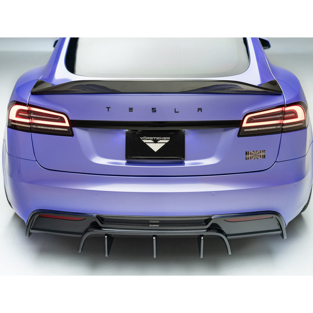 Tesla Model S Plaid VRS Aero Decklid Spoiler Carbon Fiber By Vorsteiner (2021 - 2022 Only) - AUTOID - Rear Spoilers - Vorsteiner