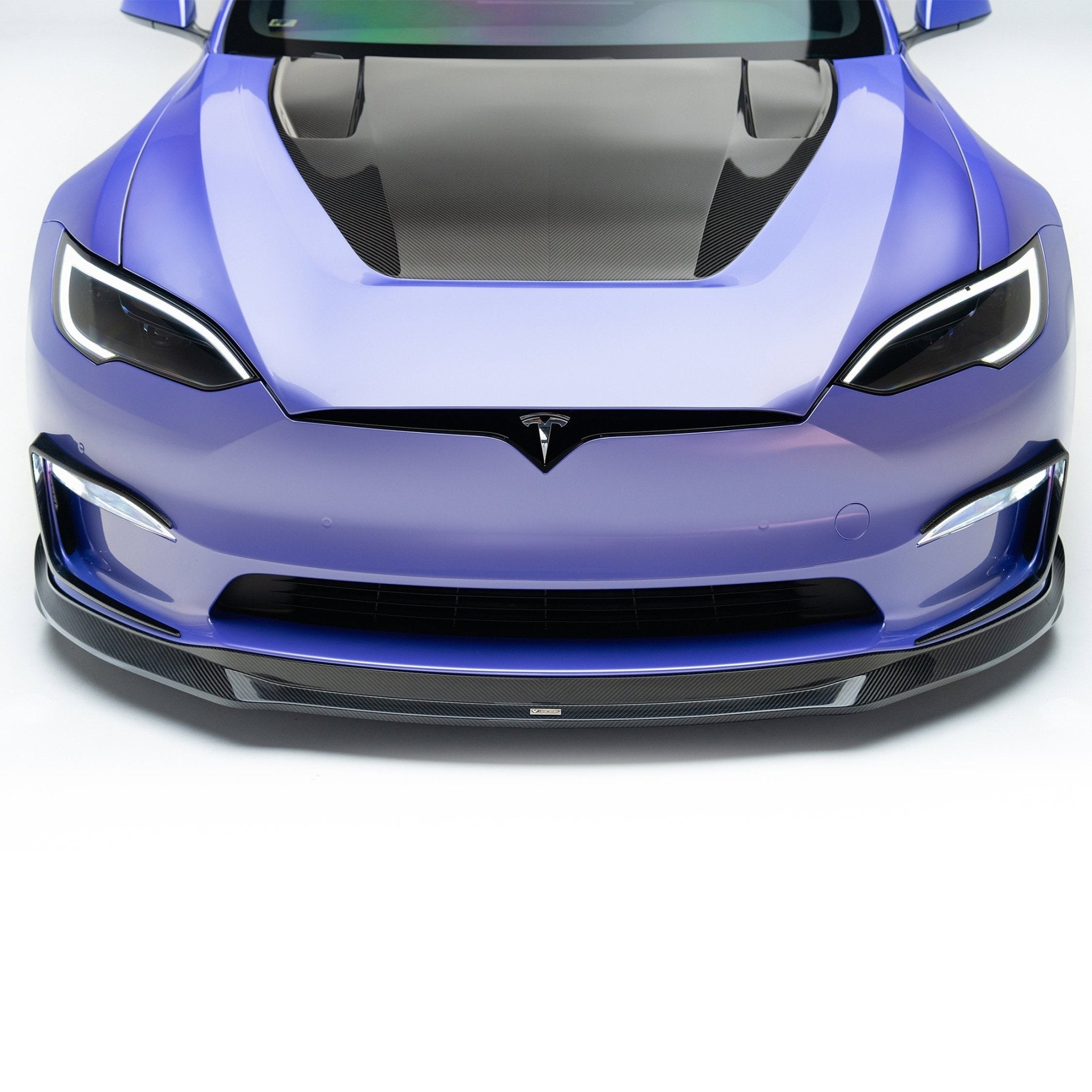 Tesla Model S Plaid VRS Aero Front Spoiler Carbon Fiber by Vorsteiner - AUTOID - Front Lips & Splitters - Vorsteiner
