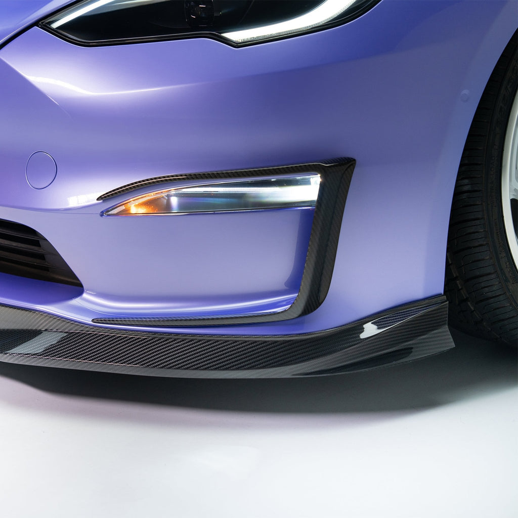 Tesla Model S Plaid VRS Aero Front Spoiler Carbon Fiber by Vorsteiner - AUTOID - Front Lips & Splitters - Vorsteiner