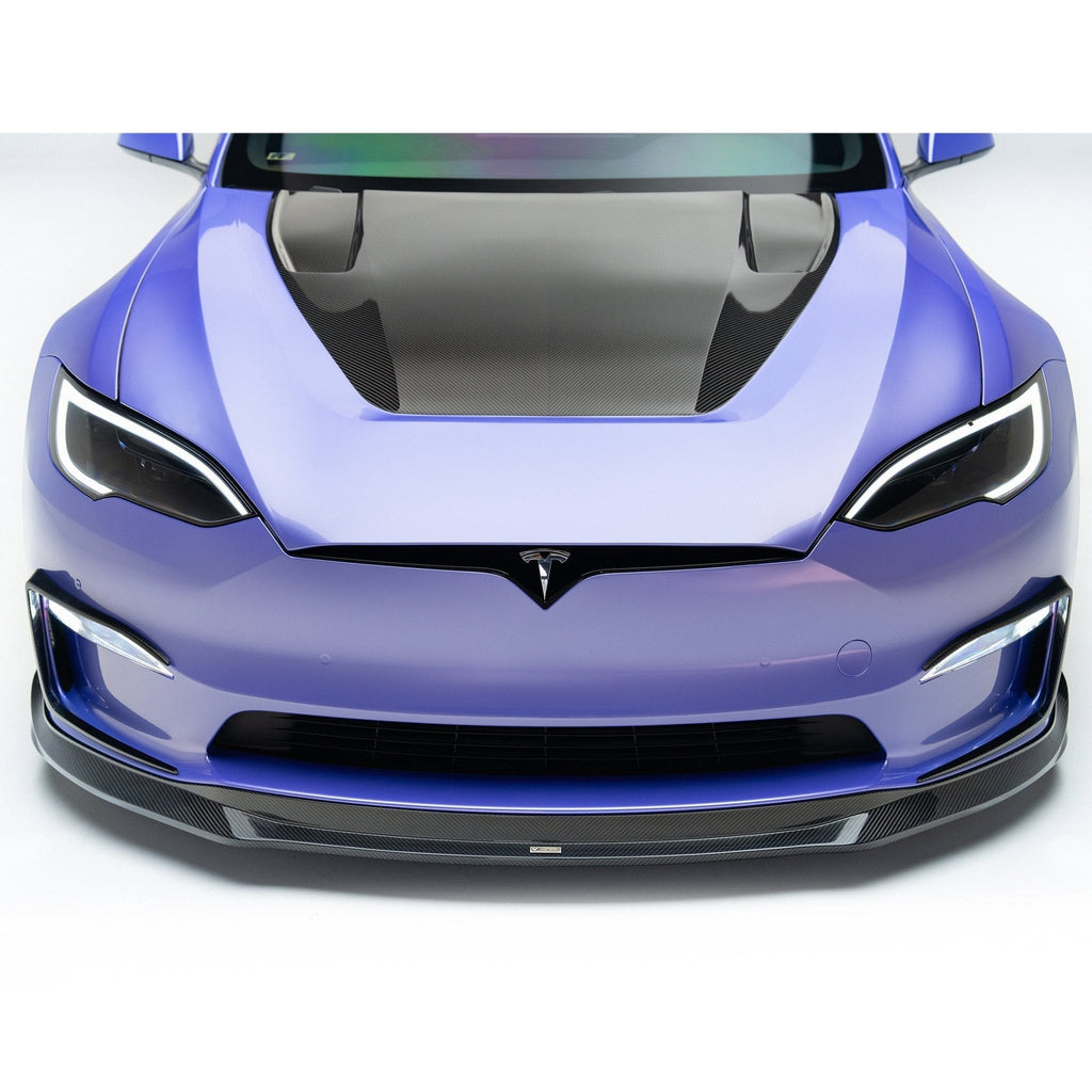 Tesla Model S Plaid VRS Aero Hood Carbon Fiber by Vorsteiner - AUTOID® - Front Hood - Vorsteiner