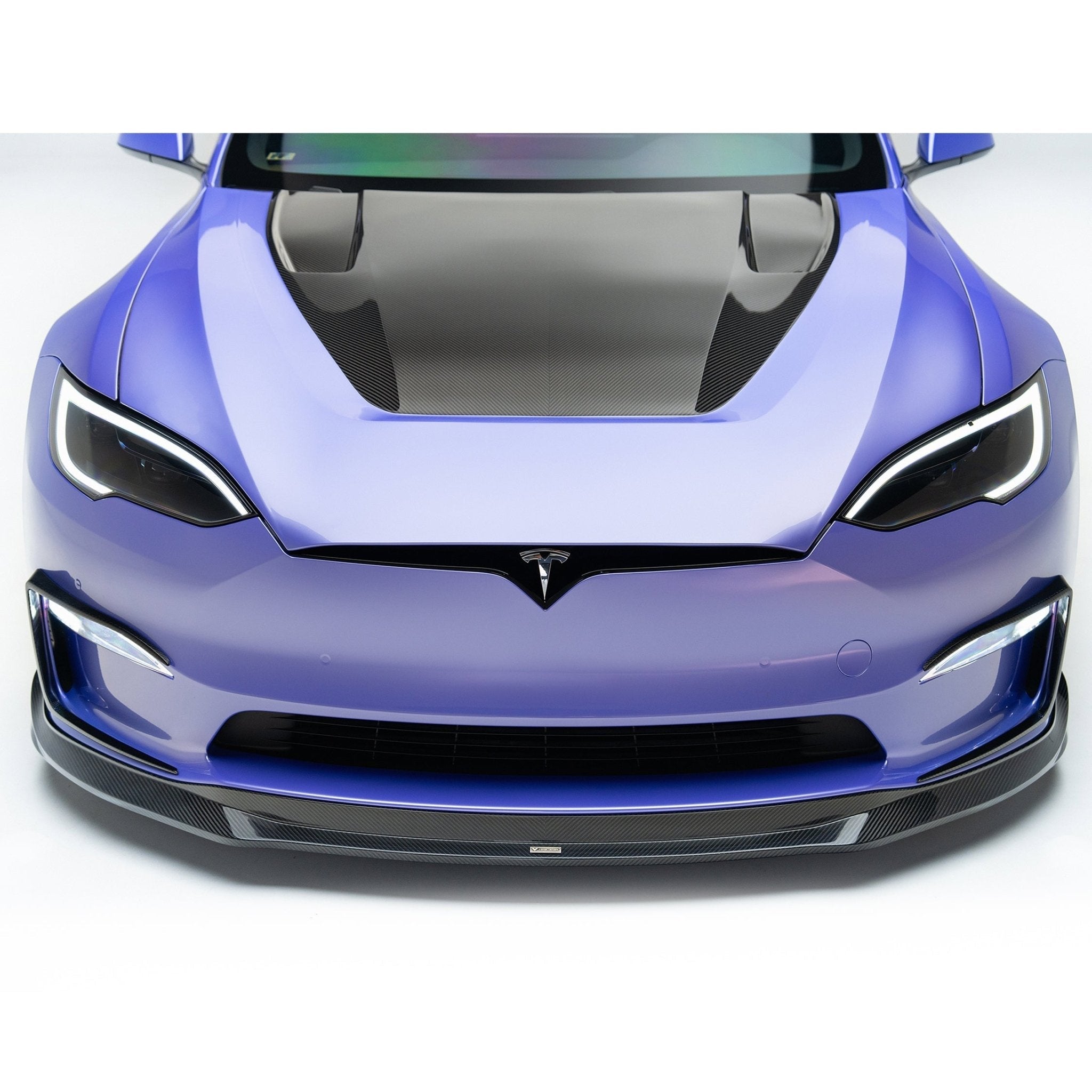 Tesla Model S Plaid VRS Aero Hood Carbon Fiber by Vorsteiner - AUTOID® - Front Hood - Vorsteiner