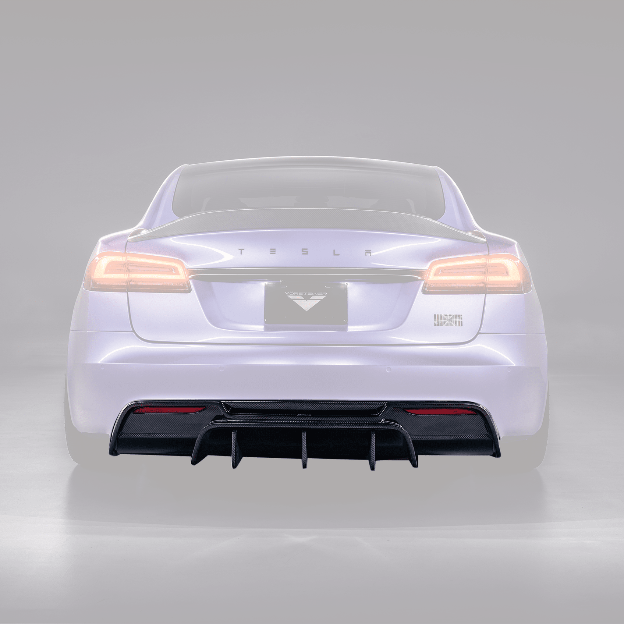 Tesla Model S Plaid VRS Aero Rear Diffuser Carbon Fiber by Vorsteiner - AUTOID® - Rear Diffusers - Vorsteiner
