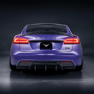 Tesla Model S Plaid VRS Aero Rear Diffuser Carbon Fiber by Vorsteiner - AUTOID - Rear Diffusers - Vorsteiner