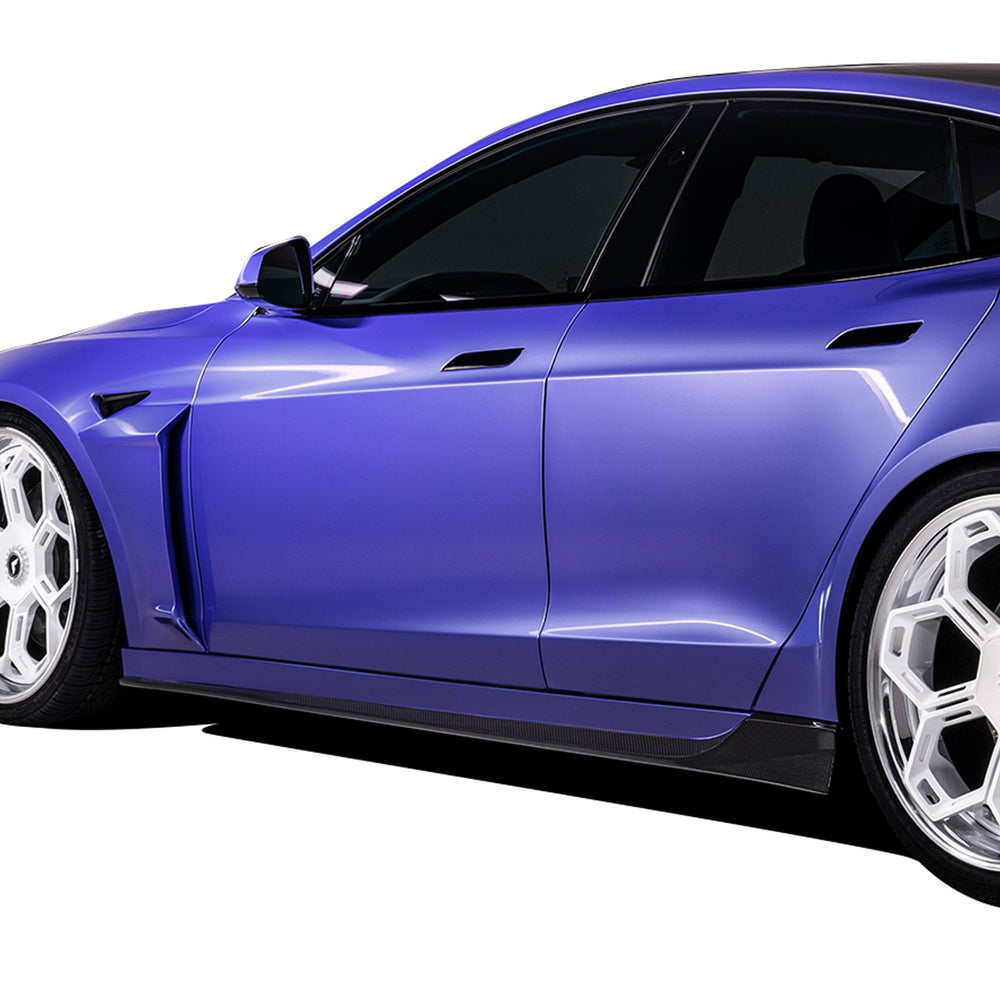 Tesla Model S Plaid VRS Aero Side Skirts Carbon Fiber by Vorsteiner - AUTOID - Side Skirts & Winglets - Vorsteiner