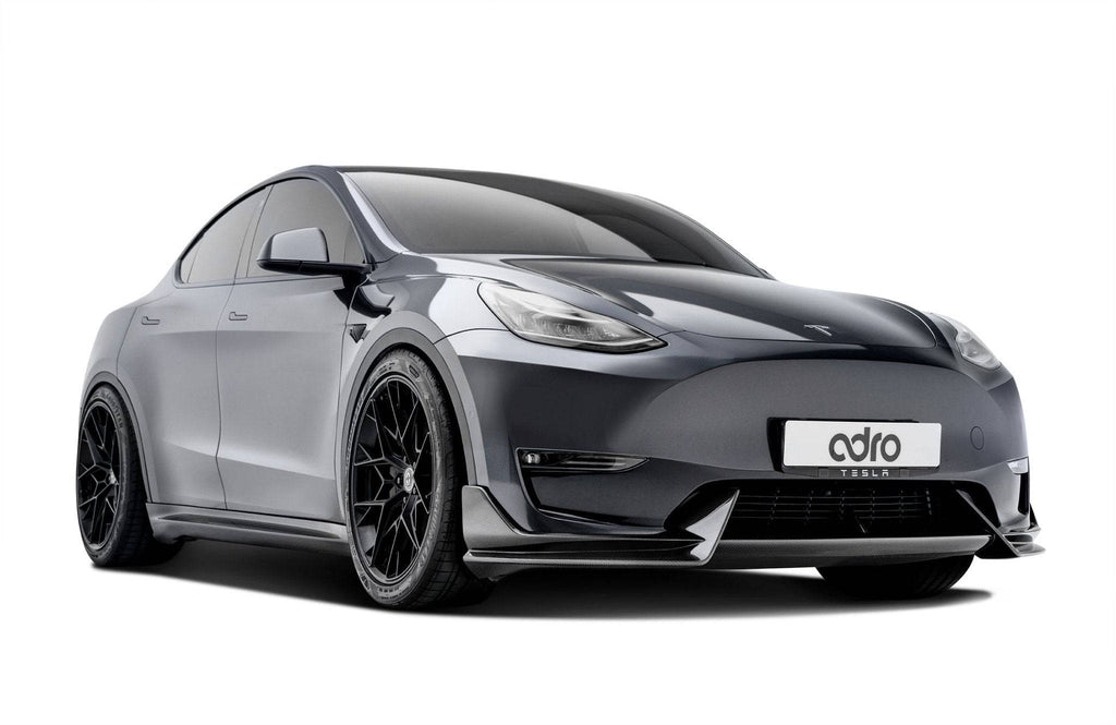 Tesla Model Y Pre-Preg Carbon Fibre Front Splitter by Adro (2020+) - AUTOID® - Front Lips & Splitters - Adro