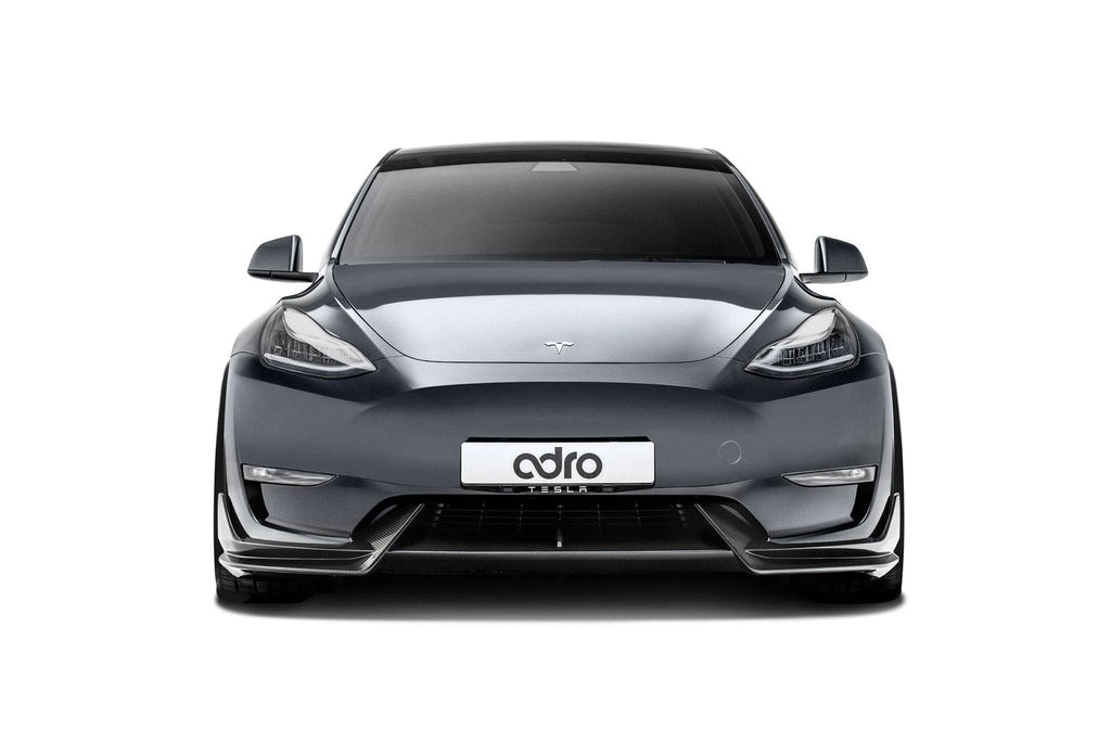 Tesla Model Y Pre-Preg Carbon Fibre Front Splitter by Adro (2020+) - AUTOID® - Front Lips & Splitters - Adro