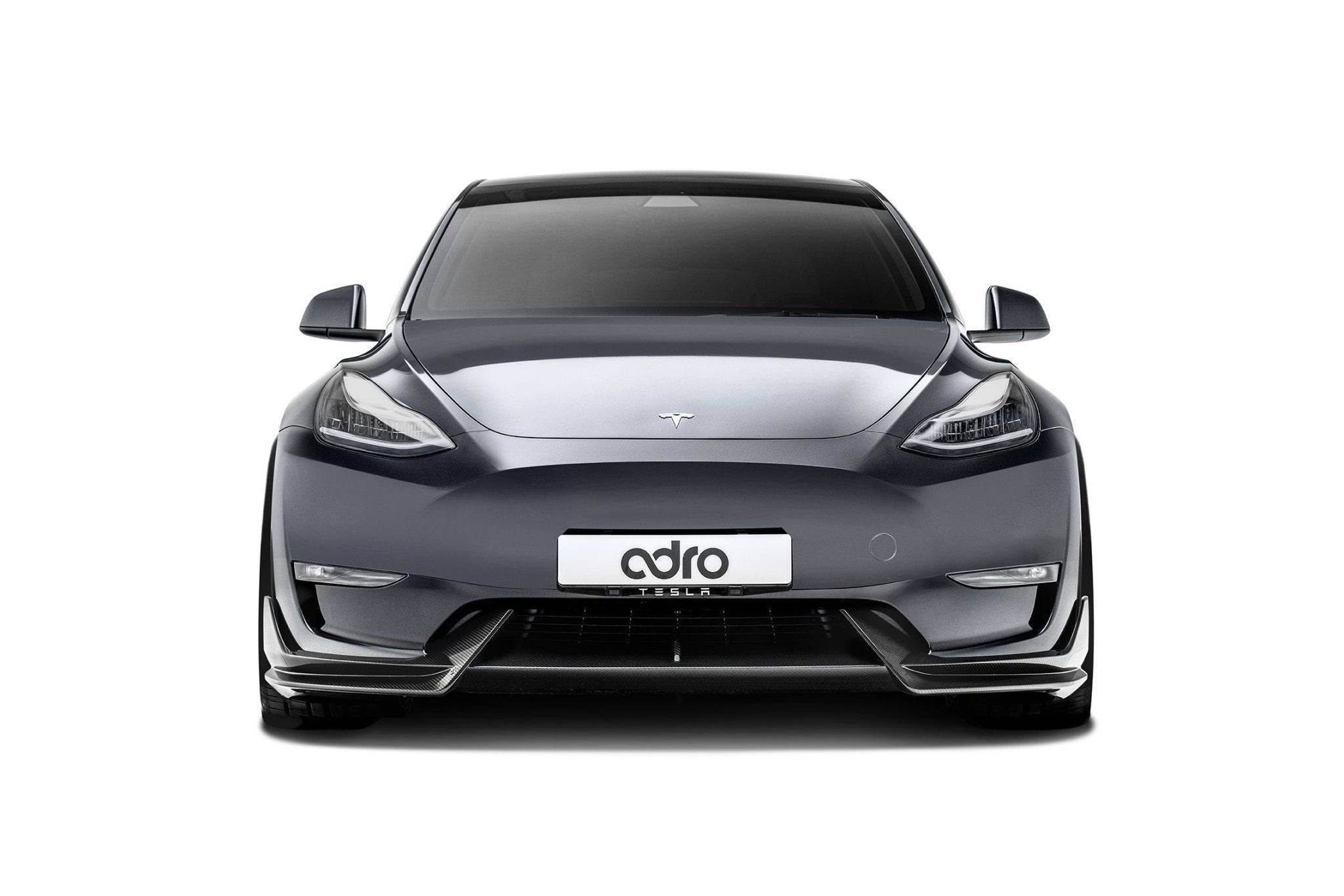 Tesla Model Y Pre-Preg Carbon Fibre Front Splitter by Adro (2020+) - AUTOID® - Front Lips & Splitters - Adro
