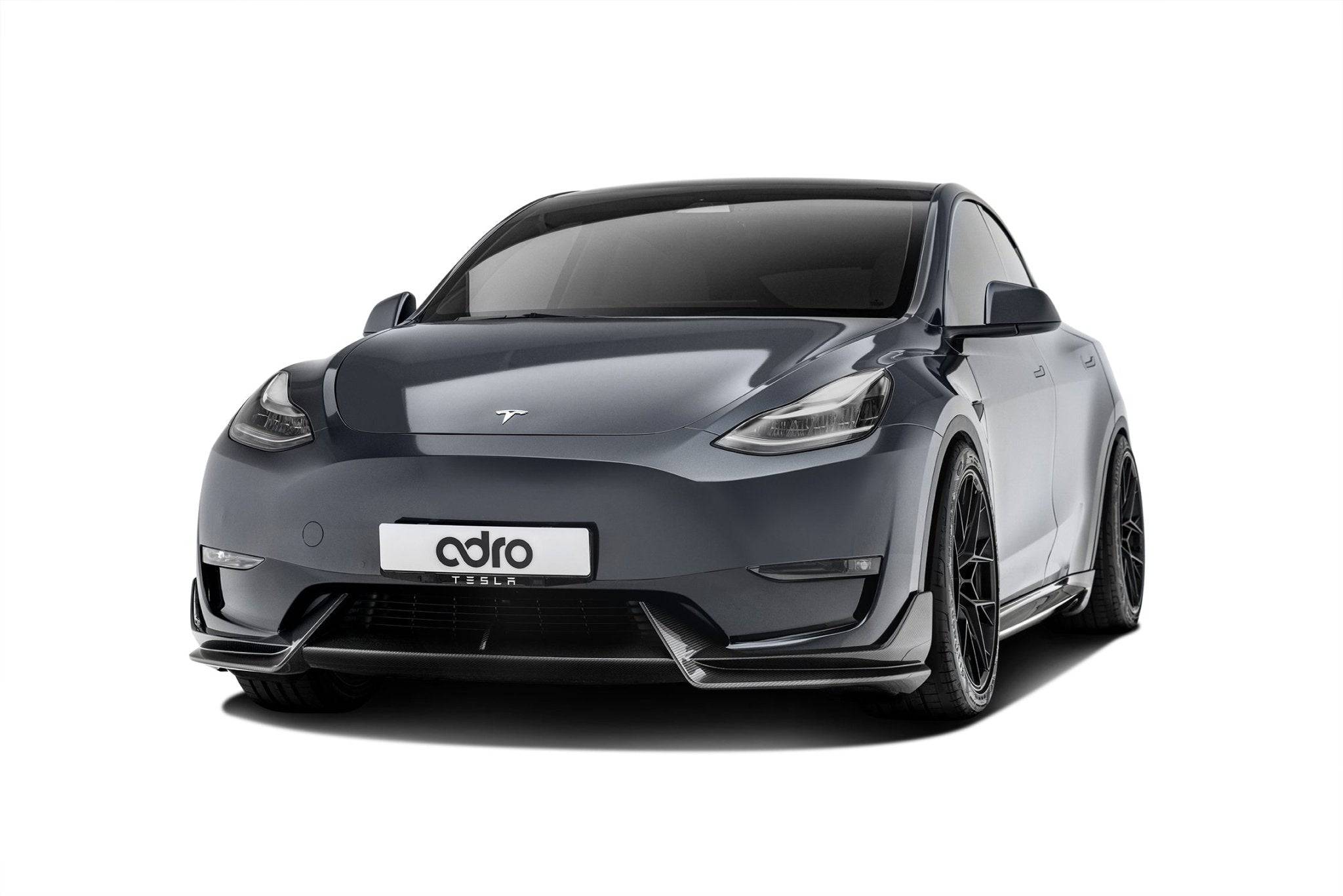 Tesla Model Y Pre-Preg Carbon Fibre Front Splitter by Adro (2020+) - AUTOID® - Front Lips & Splitters - Adro