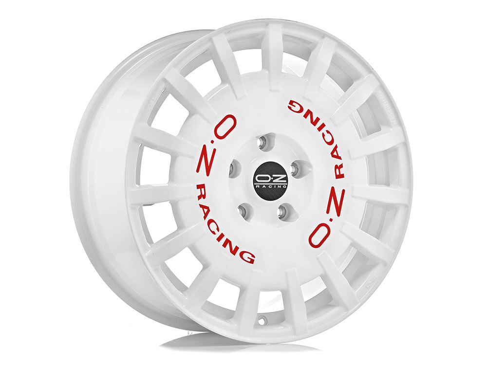 OZ Racing Rally Racing Alloy Wheel - Race White + Red Lettering