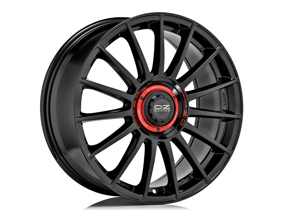 OZ Racing Superturismo Evoluzione Alloy Wheel - Gloss Black + Red Lettering