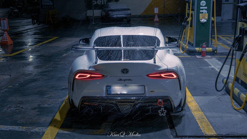 Toyota GR Supra A90 Mk5 Pre - Preg Carbon Fibre Swan Neck AT - R Rear Wing by Adro (2019+) - AUTOID - Rear Wings - Adro