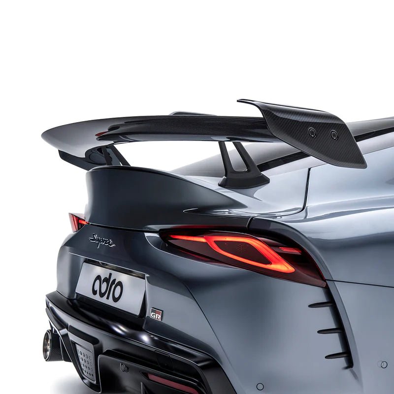 Toyota GR Supra A90 Mk5 Pre - Preg Carbon Fibre Swan Neck AT - R Rear Wing by Adro (2019+) - AUTOID - Rear Wings - Adro