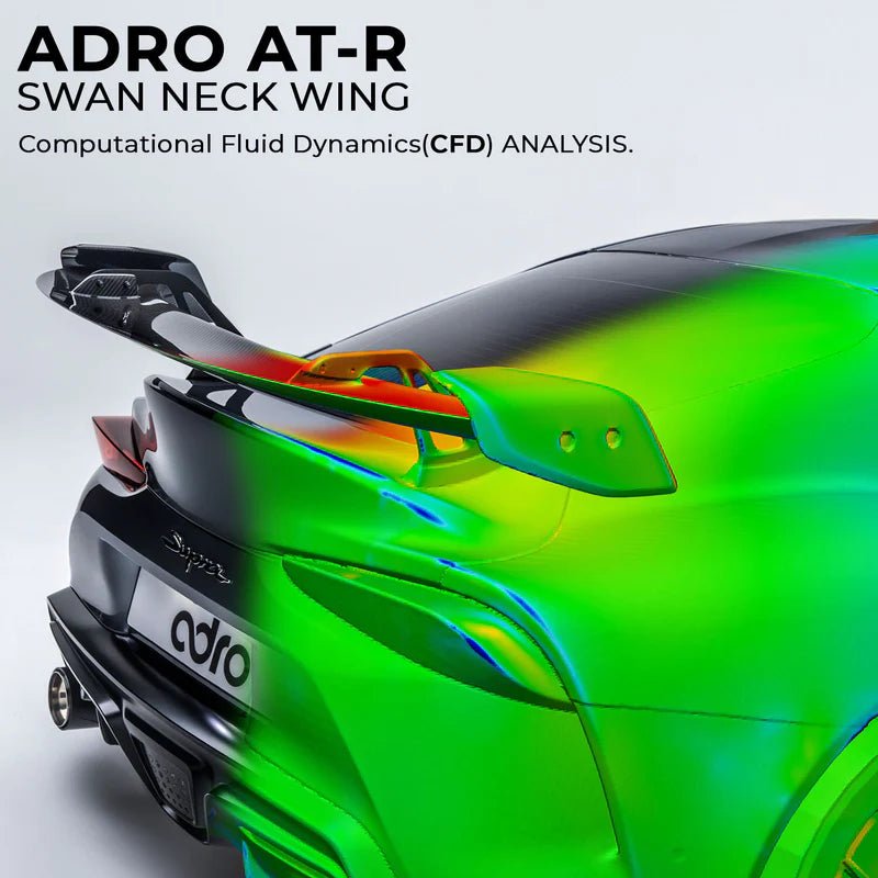 Toyota GR Supra A90 Mk5 Pre - Preg Carbon Fibre Swan Neck AT - R Rear Wing by Adro (2019+) - AUTOID - Rear Wings - Adro