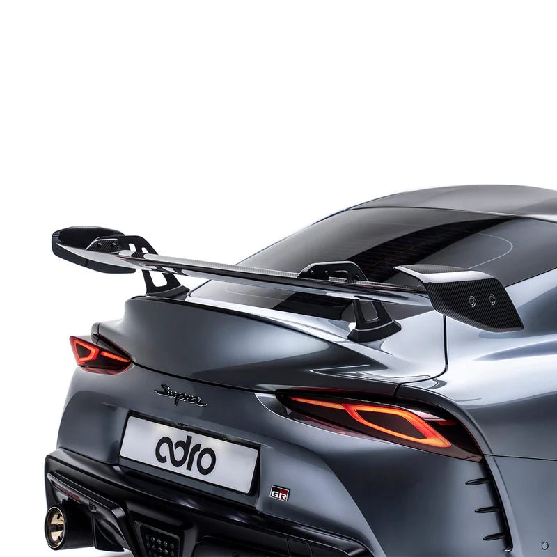 Toyota GR Supra A90 Mk5 Pre - Preg Carbon Fibre Swan Neck AT - R Rear Wing by Adro (2019+) - AUTOID - Rear Wings - Adro