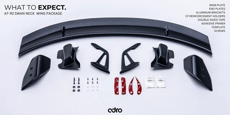 Toyota GR Supra A90 Mk5 Pre-Preg Carbon Fibre Swan Neck AT-R2 Rear Wing by Adro (2019+) - AUTOID® - Rear Wings - Adro