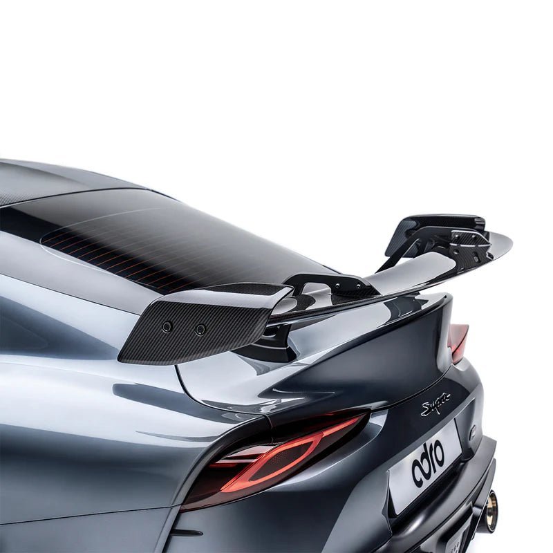 Toyota GR Supra A90 Mk5 Pre-Preg Carbon Fibre Swan Neck AT-R2 Rear Wing by Adro (2019+) - AUTOID® - Rear Wings - Adro