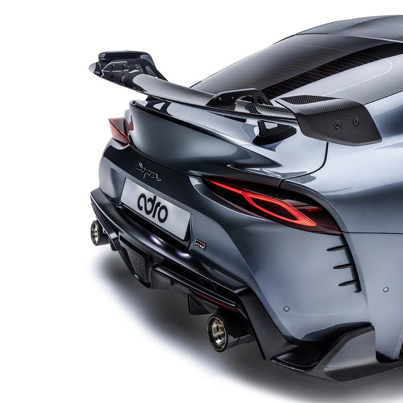 Toyota GR Supra A90 Mk5 Pre-Preg Carbon Fibre Swan Neck AT-R2 Rear Wing by Adro (2019+) - AUTOID® - Rear Wings - Adro