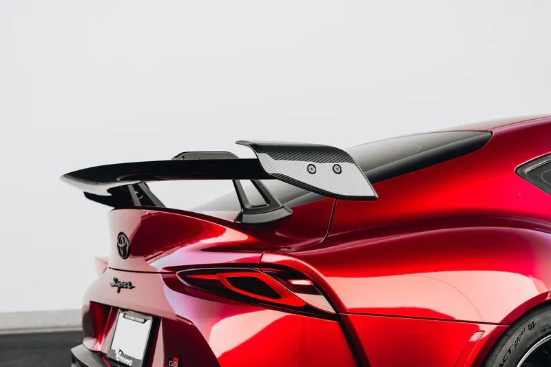 Toyota GR Supra A90 Mk5 Pre-Preg Carbon Fibre Swan Neck AT-R2 Rear Wing by Adro (2019+) - AUTOID® - Rear Wings - Adro