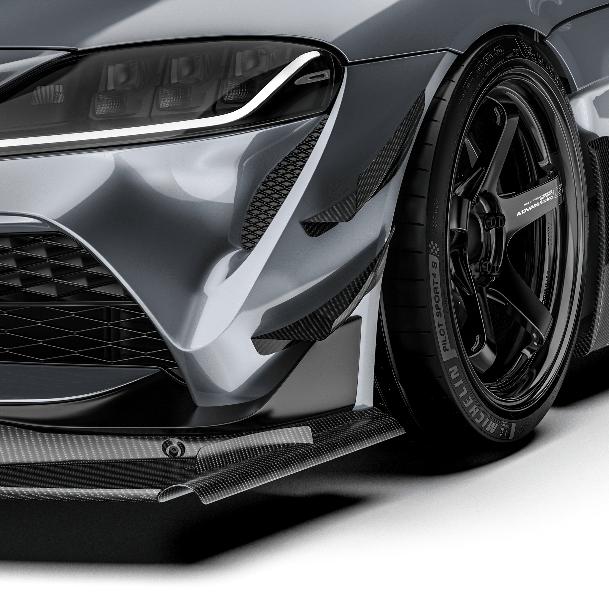 Toyota GR Supra ARD Prepreg Canards (Stock Bumper) by Adro - AUTOID® - Canards & Winglets - Adro