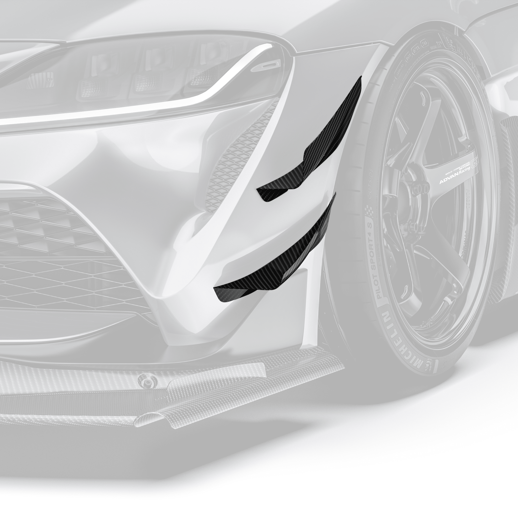 Toyota GR Supra ARD Prepreg Canards (Stock Bumper) by Adro - AUTOID® - Canards & Winglets - Adro