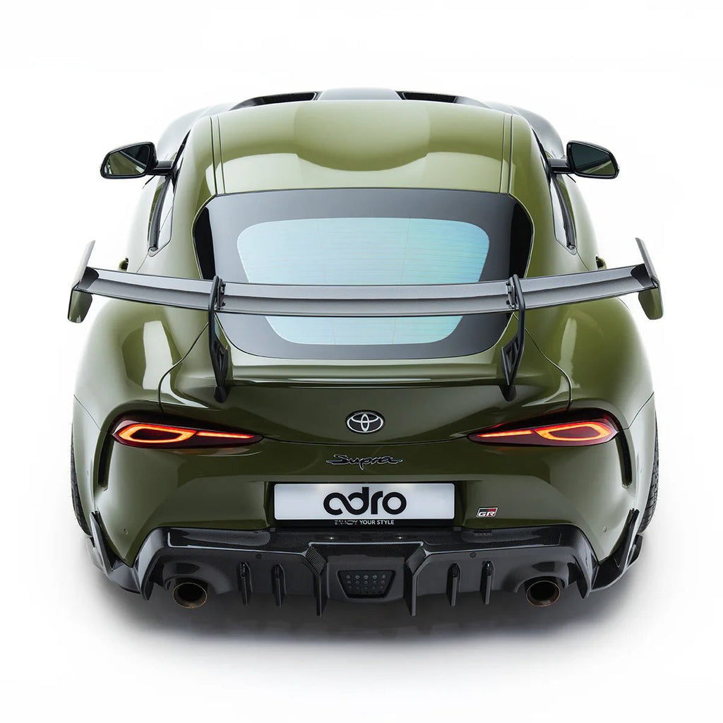 Toyota GR Supra Mk5 Pre-Preg Carbon Fibre AT-P1 Swan Neck Rear Wing by Adro (2019+) - AUTOID® - Rear Wings - Adro