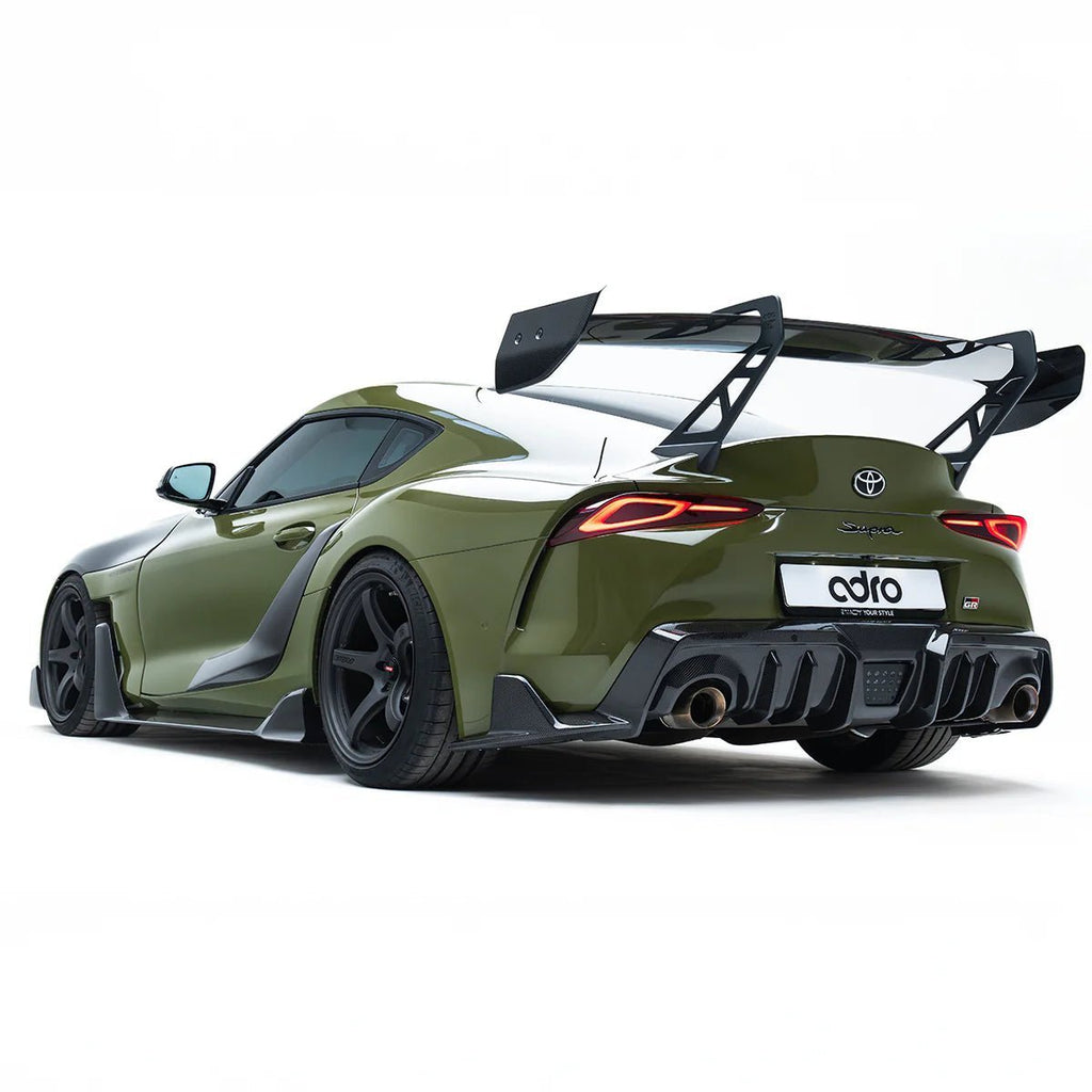Toyota GR Supra Mk5 Pre-Preg Carbon Fibre AT-P1 Swan Neck Rear Wing by Adro (2019+) - AUTOID® - Rear Wings - Adro