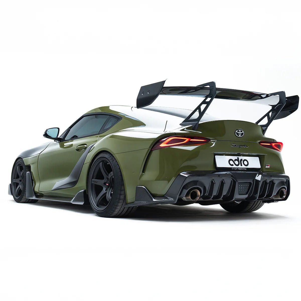 Toyota GR Supra Mk5 Pre-Preg Carbon Fibre AT-P1 Swan Neck Rear Wing by Adro (2019+) - AUTOID® - Rear Wings - Adro