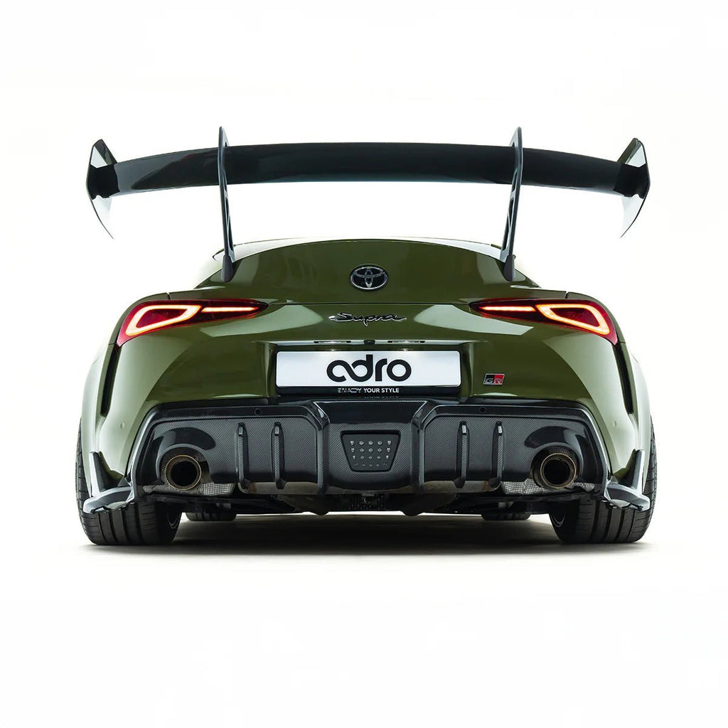 Toyota GR Supra Mk5 Pre-Preg Carbon Fibre AT-P1 Swan Neck Rear Wing by Adro (2019+) - AUTOID® - Rear Wings - Adro