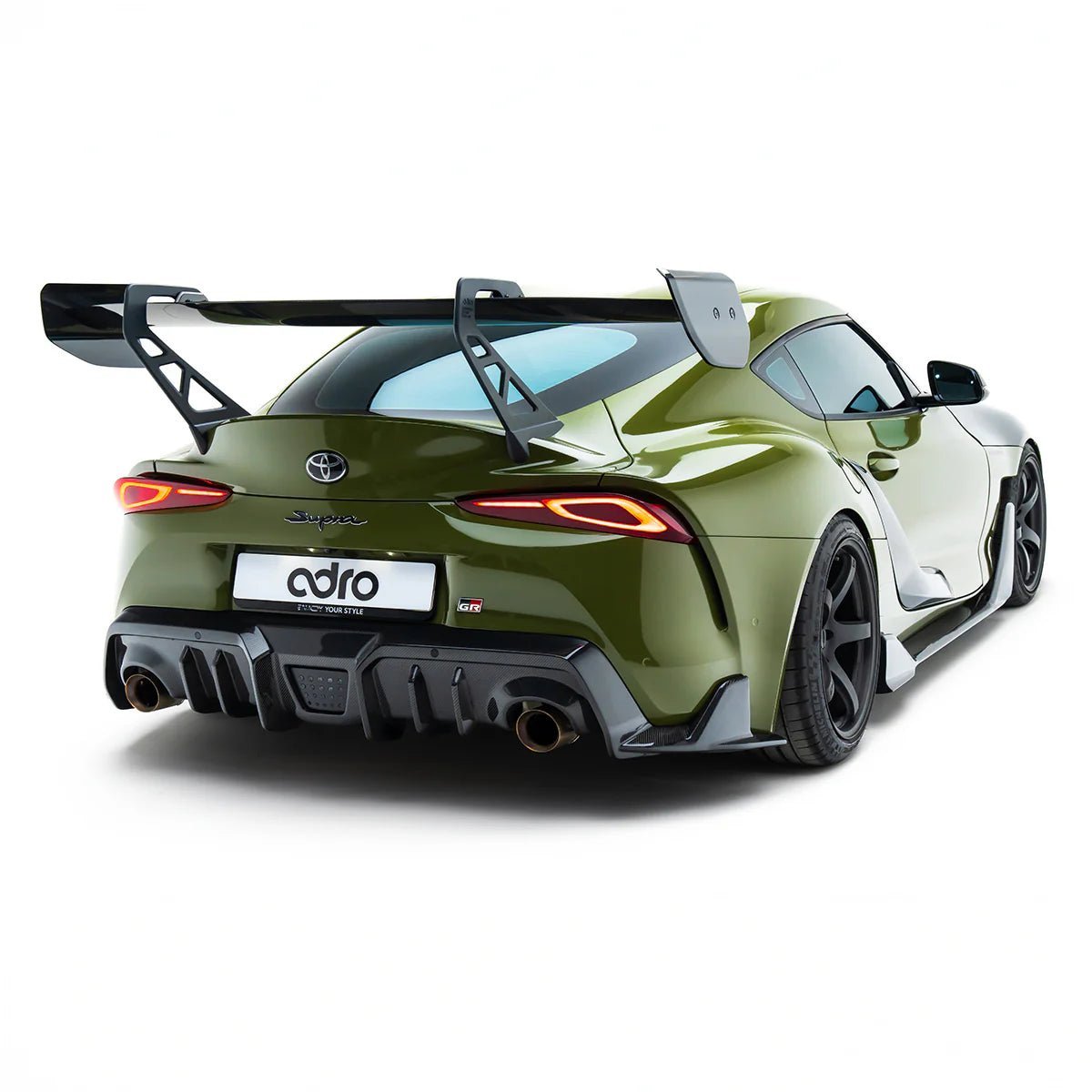 Toyota GR Supra Mk5 Pre-Preg Carbon Fibre AT-P1 Swan Neck Rear Wing by Adro (2019+) - AUTOID® - Rear Wings - Adro
