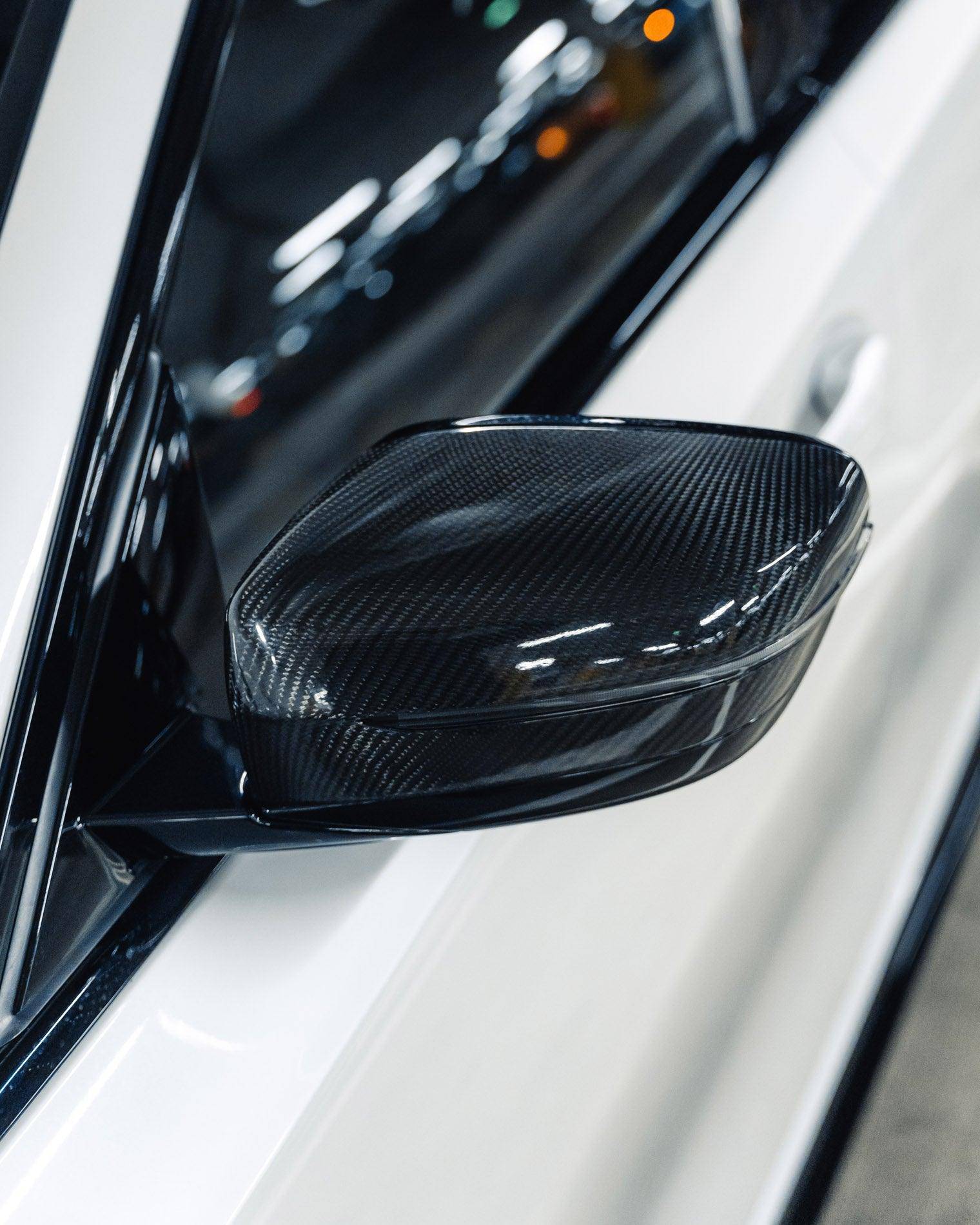 TRE Pre-preg Carbon Fibre Wing Mirror Covers for BMW (2017+, G42 G20 G22 G26 G30 G14), Mirror Covers, TRE - AUTOID | Premium Automotive Accessories