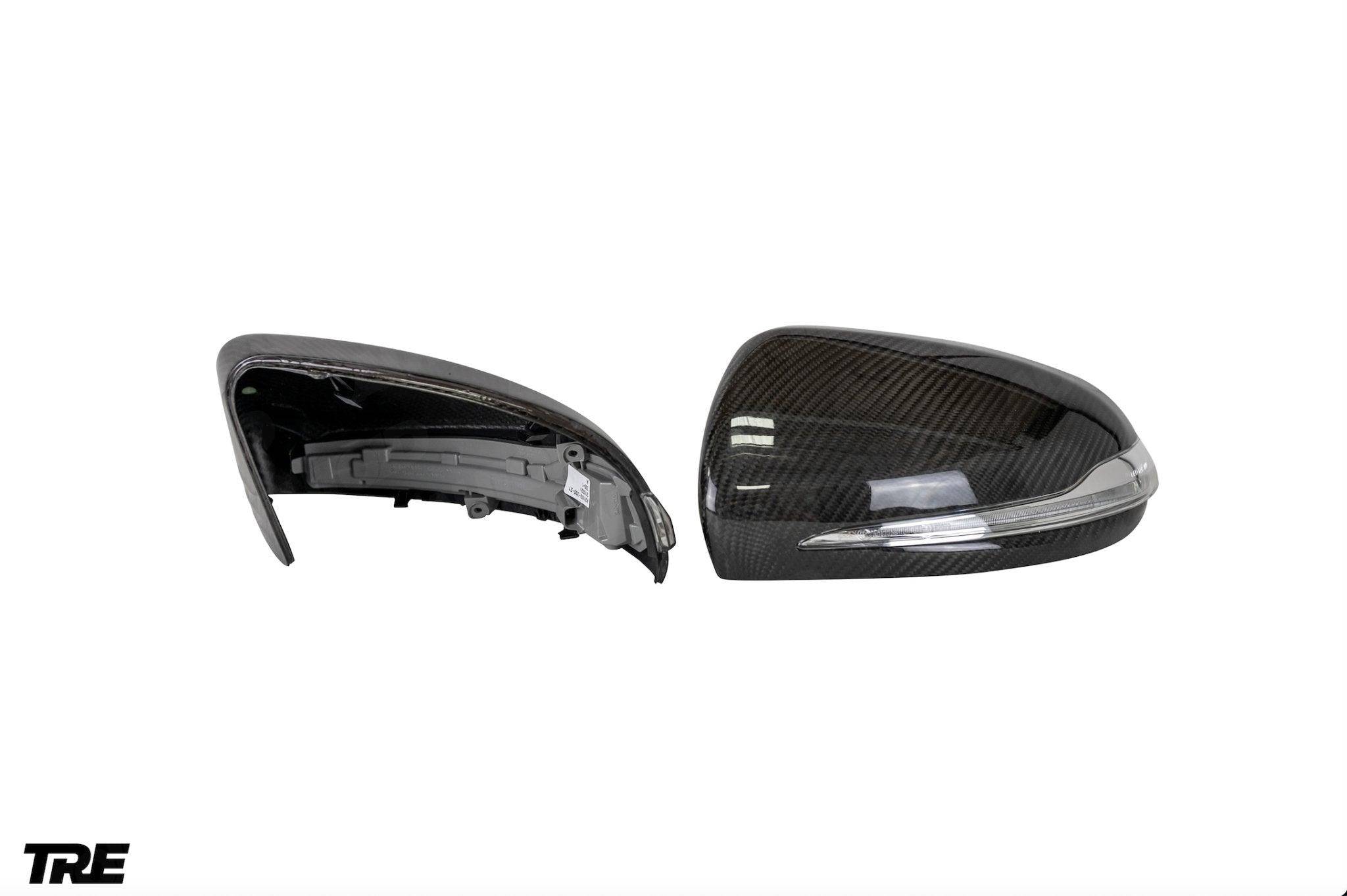 TRE Pre - preg Carbon Fibre Wing Mirror Covers for Mercedes C Class & C63 (2014+, W205) - AUTOID - Mirror Covers - TRE