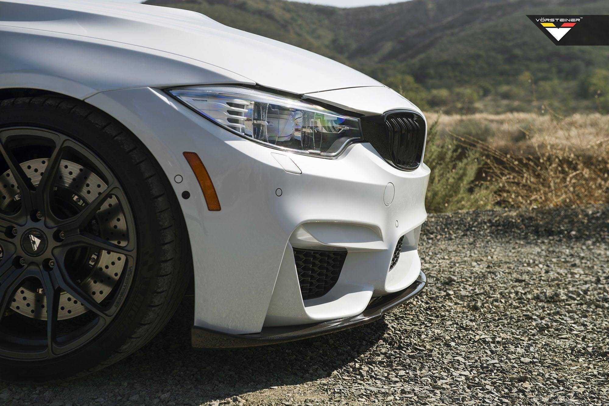 Vorsteiner Carbon Fibre EVO Aero Front Splitter For BMW M3 & M4 (2014 - 2021, F80 F82 F83) - AUTOID - Front Lips & Splitters - Vorsteiner