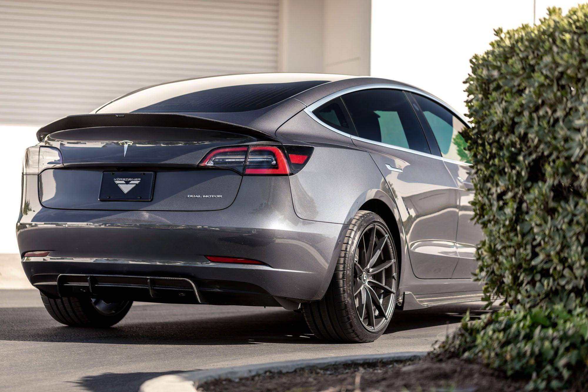 Vorsteiner Carbon Fibre VOLTA Aero Rear Diffuser For Tesla Model 3 (2018+) - AUTOID - Rear Diffusers - Vorsteiner