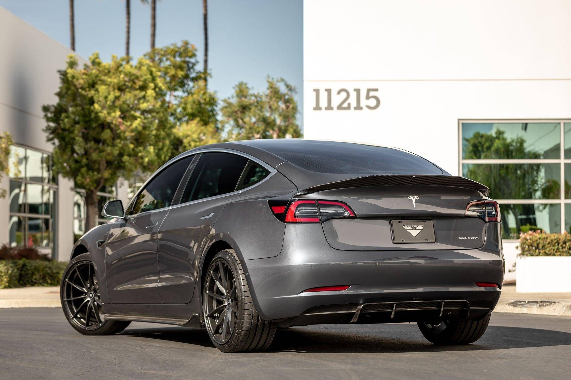 Vorsteiner Carbon Fibre VOLTA Aero Rear Diffuser For Tesla Model 3 (2018+) - AUTOID - Rear Diffusers - Vorsteiner