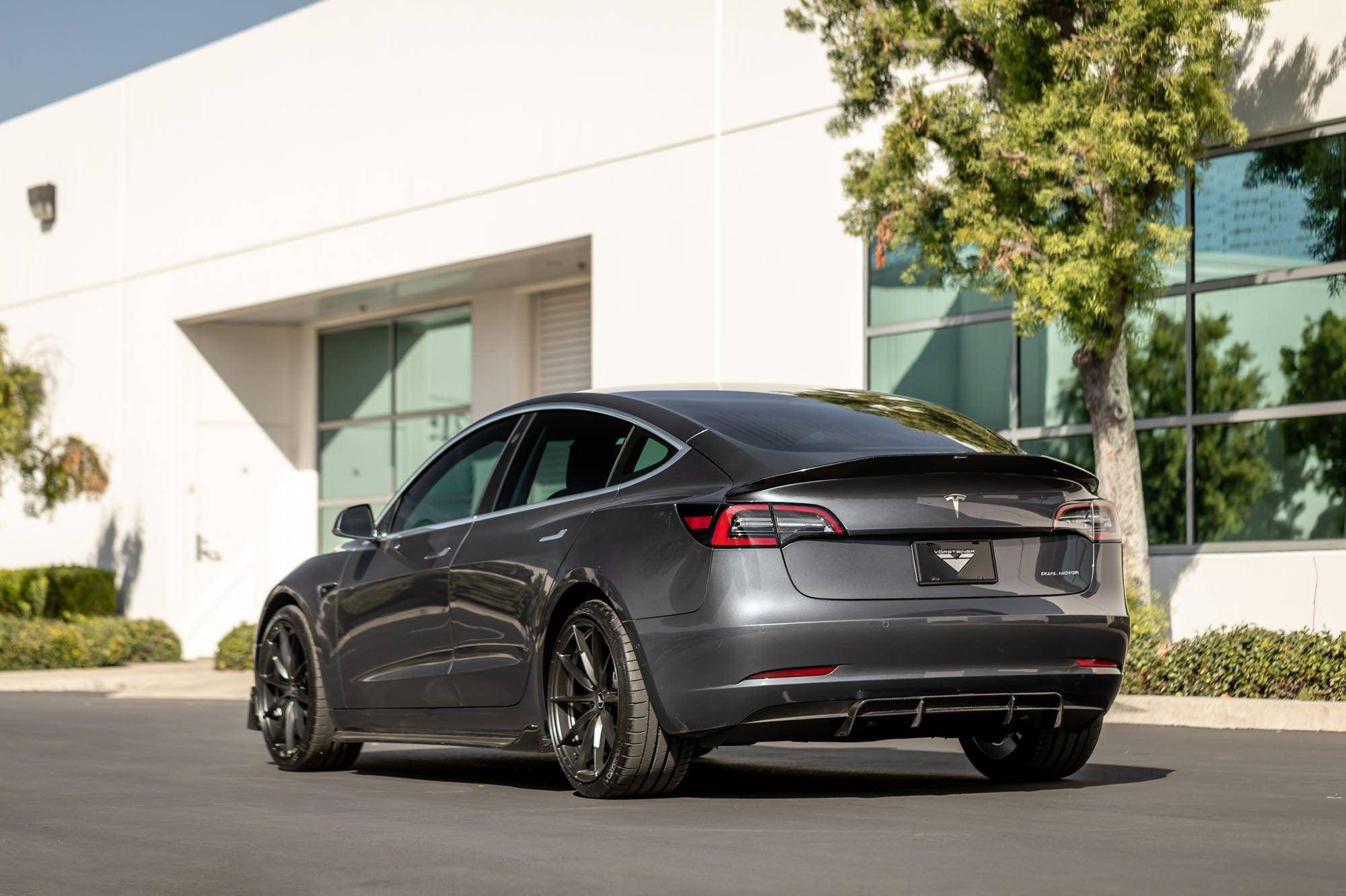 Vorsteiner Carbon Fibre VOLTA Aero Rear Diffuser For Tesla Model 3 (2018+) - AUTOID - Rear Diffusers - Vorsteiner