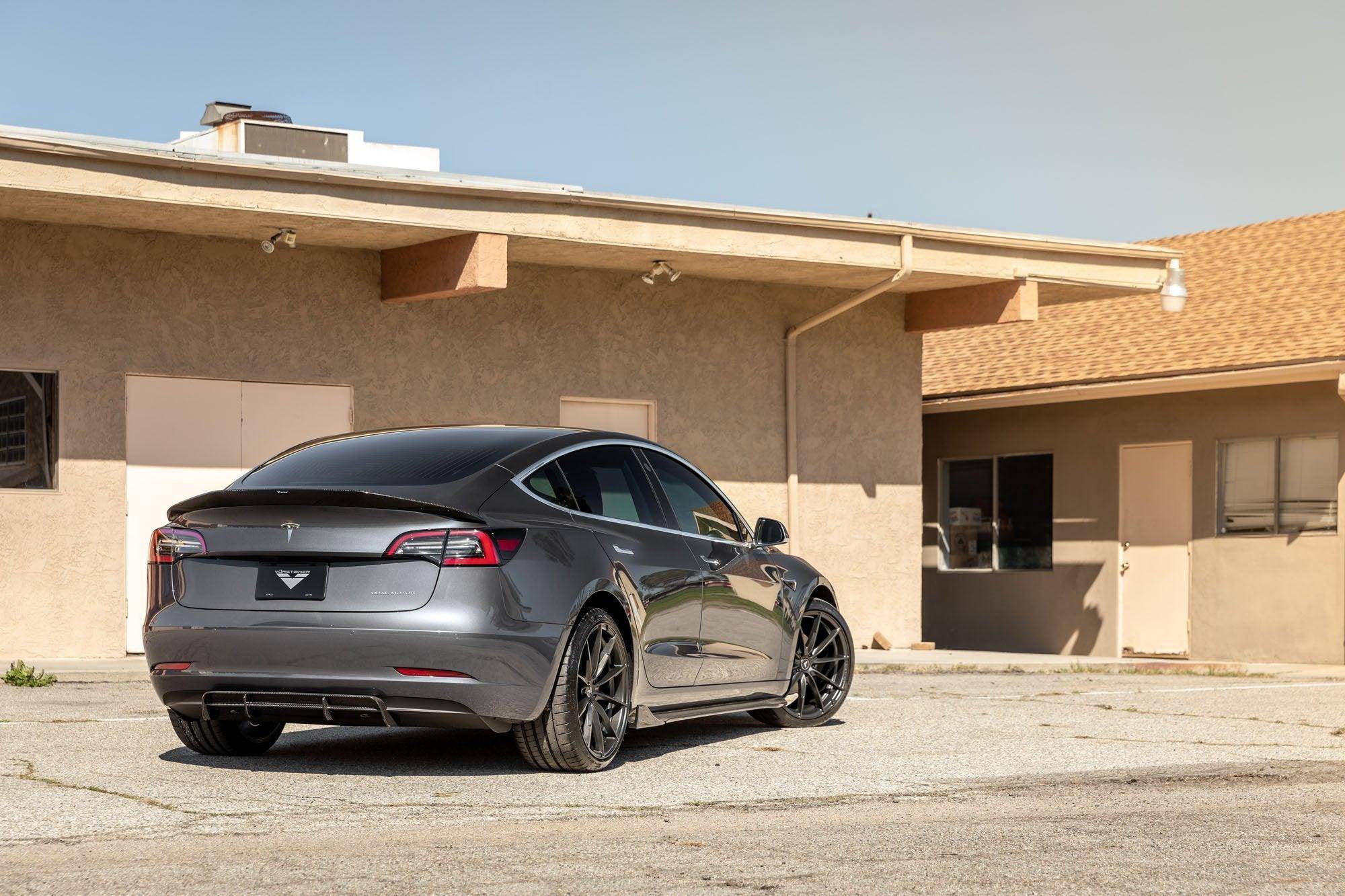 Vorsteiner Carbon Fibre VOLTA Aero Rear Diffuser For Tesla Model 3 (2018+) - AUTOID - Rear Diffusers - Vorsteiner