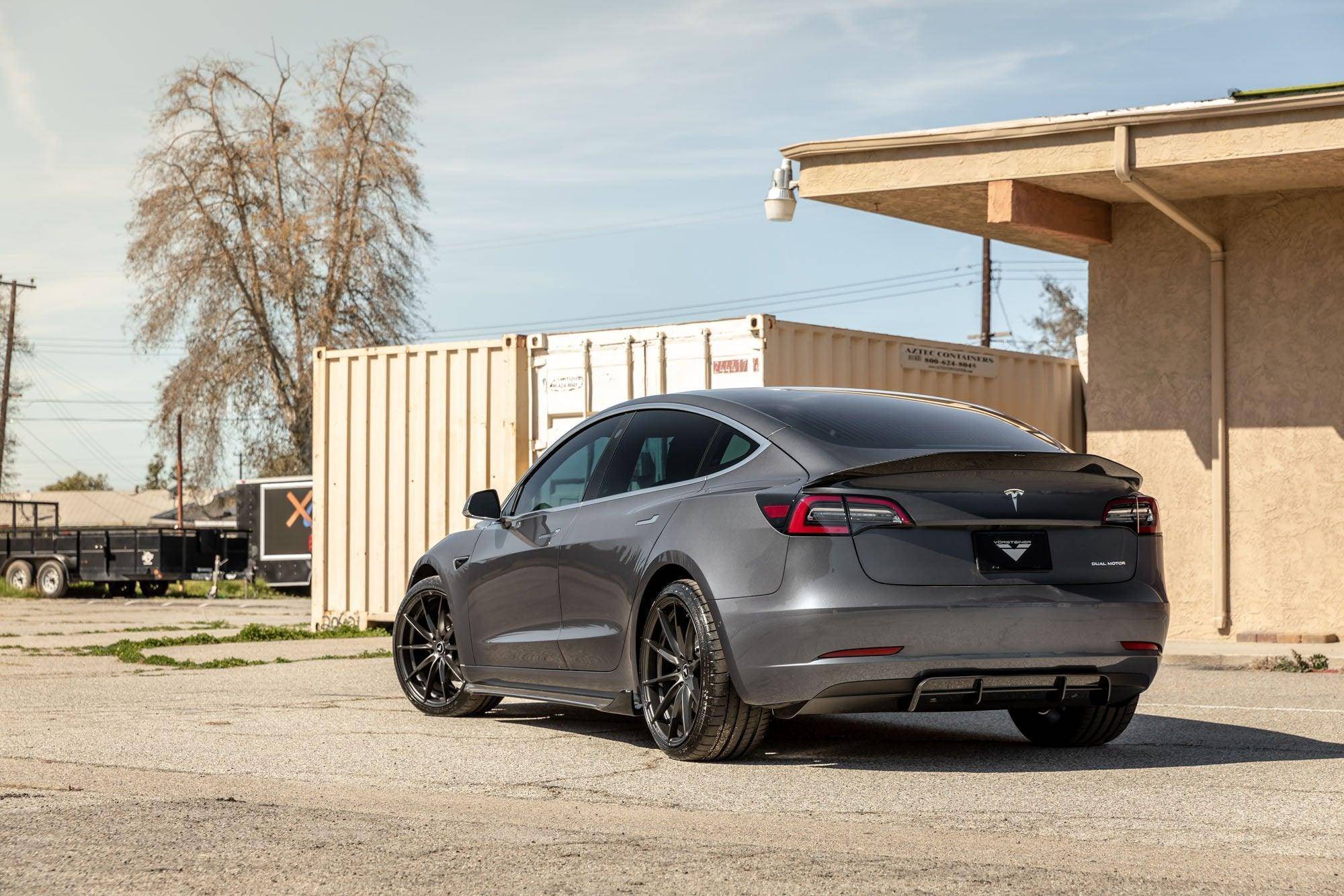 Vorsteiner Carbon Fibre VOLTA Aero Side Skirt For Tesla Model 3 (2018+) - AUTOID - Side Skirts & Winglets - Vorsteiner