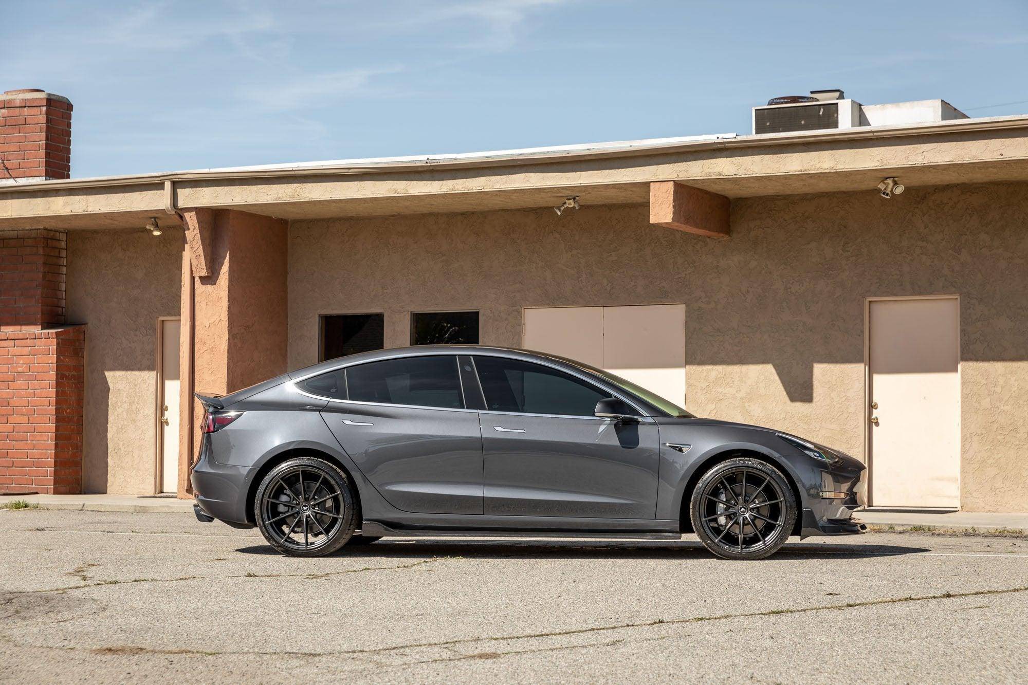 Vorsteiner Carbon Fibre VOLTA Aero Side Skirt For Tesla Model 3 (2018+) - AUTOID - Side Skirts & Winglets - Vorsteiner