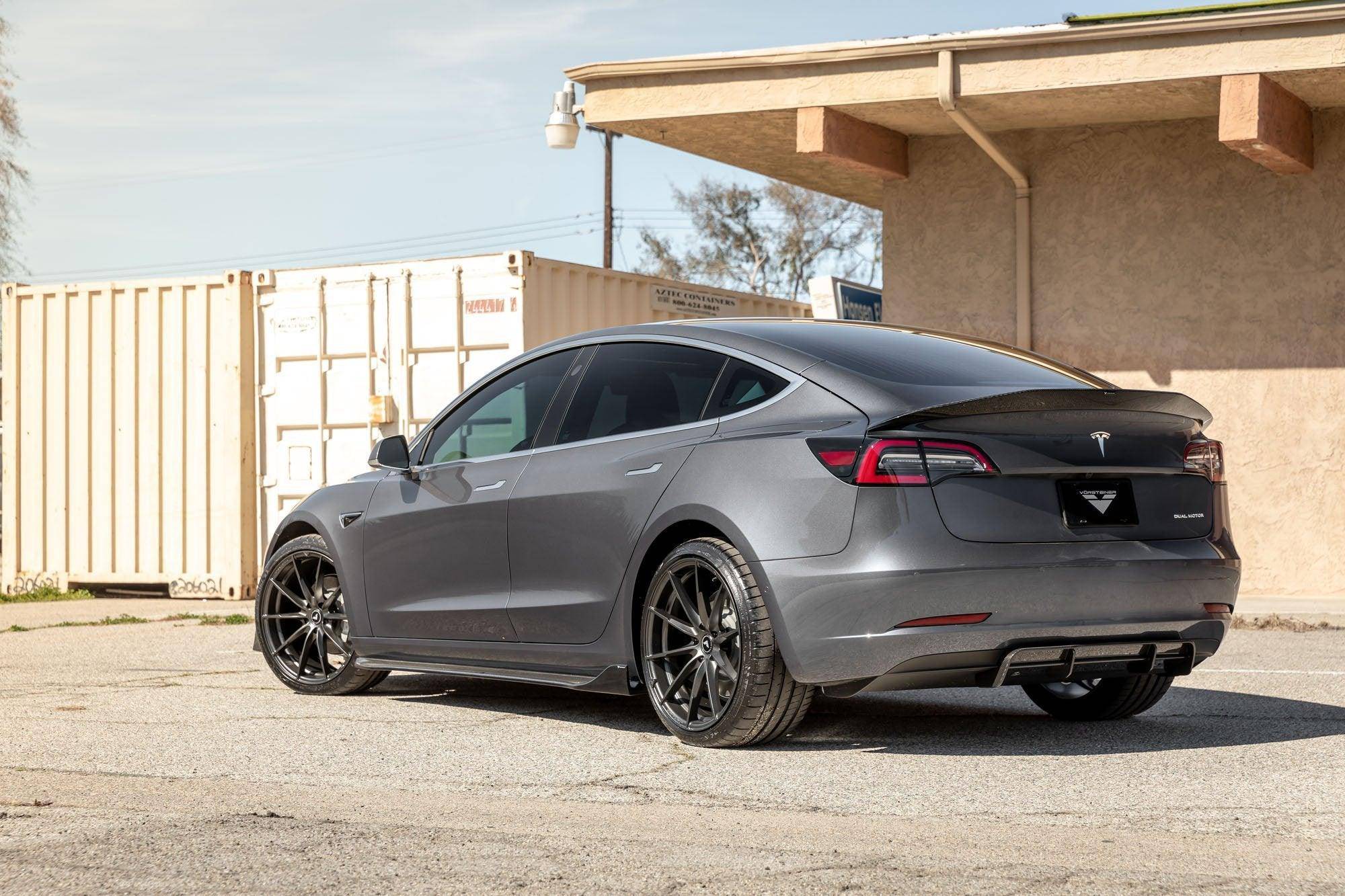 Vorsteiner Carbon Fibre VOLTA Aero Side Skirt For Tesla Model 3 (2018+) - AUTOID - Side Skirts & Winglets - Vorsteiner