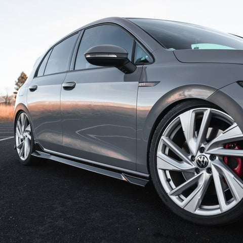 VW Golf / Golf GTI / Golf R Mk8 & Mk8.5 EVO-1 Gloss Black Side Skirts by ZAERO (2020+) - AUTOID® - Side Skirts & Winglets - Zaero Design