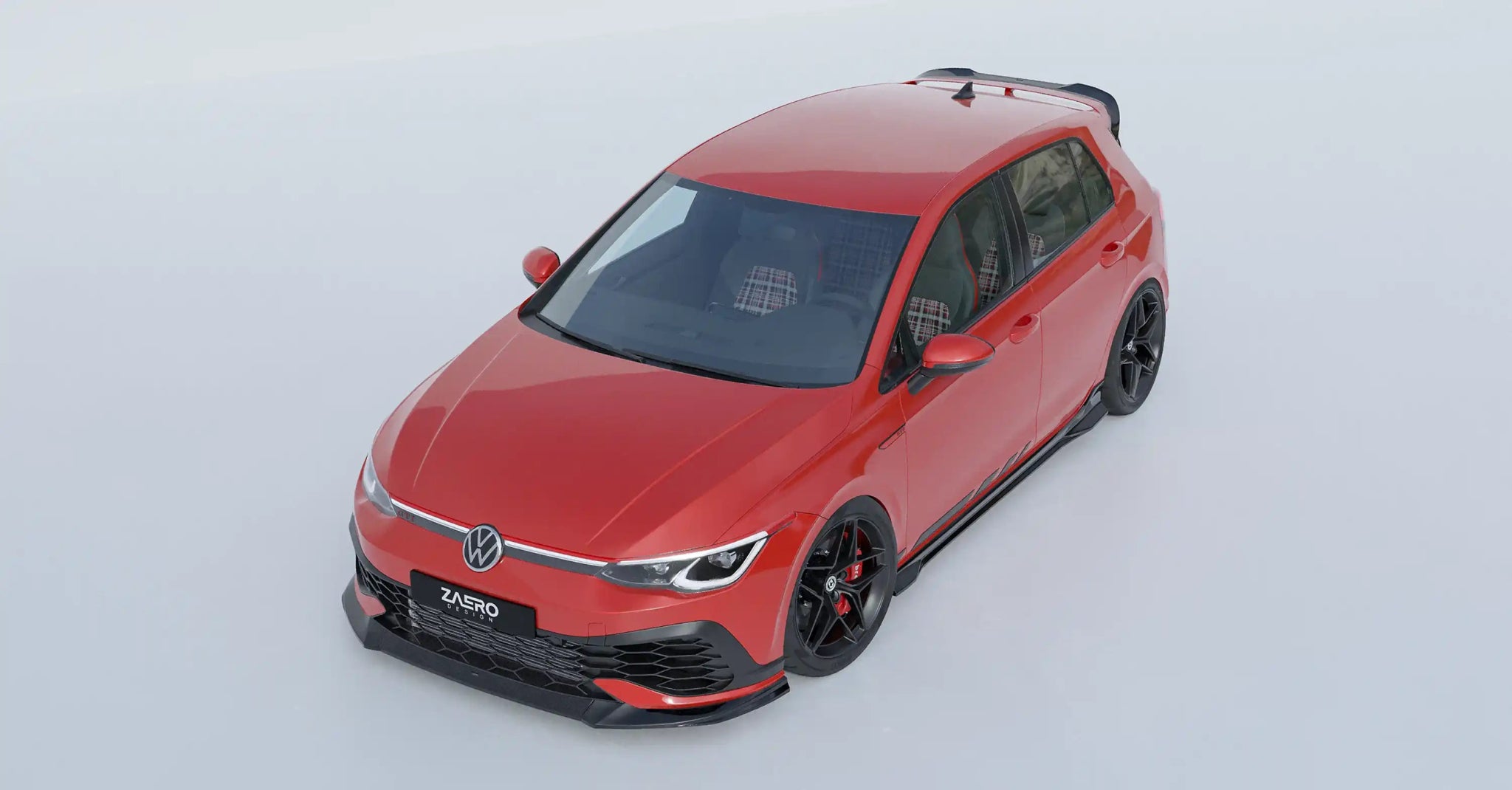 VW Golf GTI Clubsport Mk8 EVO - 1 Gloss Black Front Splitter by ZAERO (2020+) - AUTOID - Front Lips & Splitters - Zaero Design