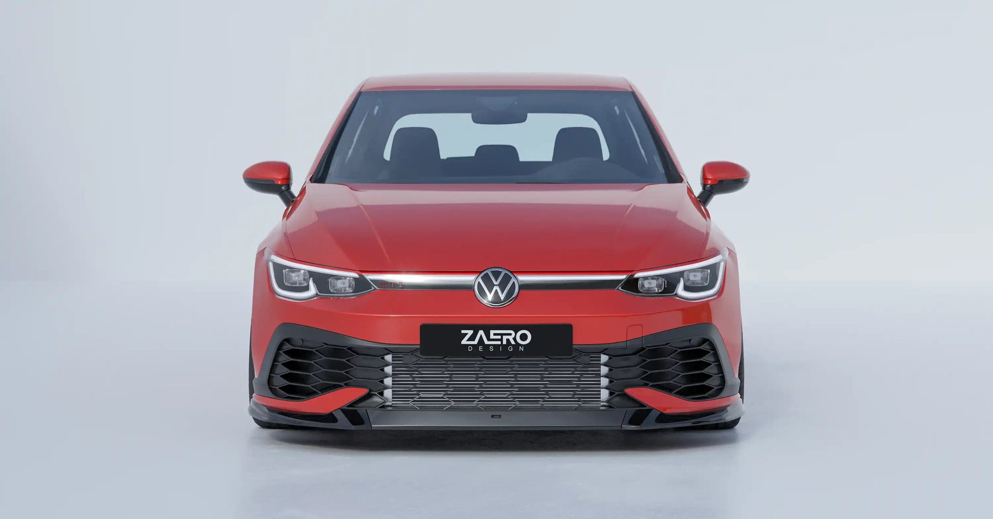 VW Golf GTI Clubsport Mk8 EVO - 1 Gloss Black Front Splitter by ZAERO (2020+) - AUTOID - Front Lips & Splitters - Zaero Design