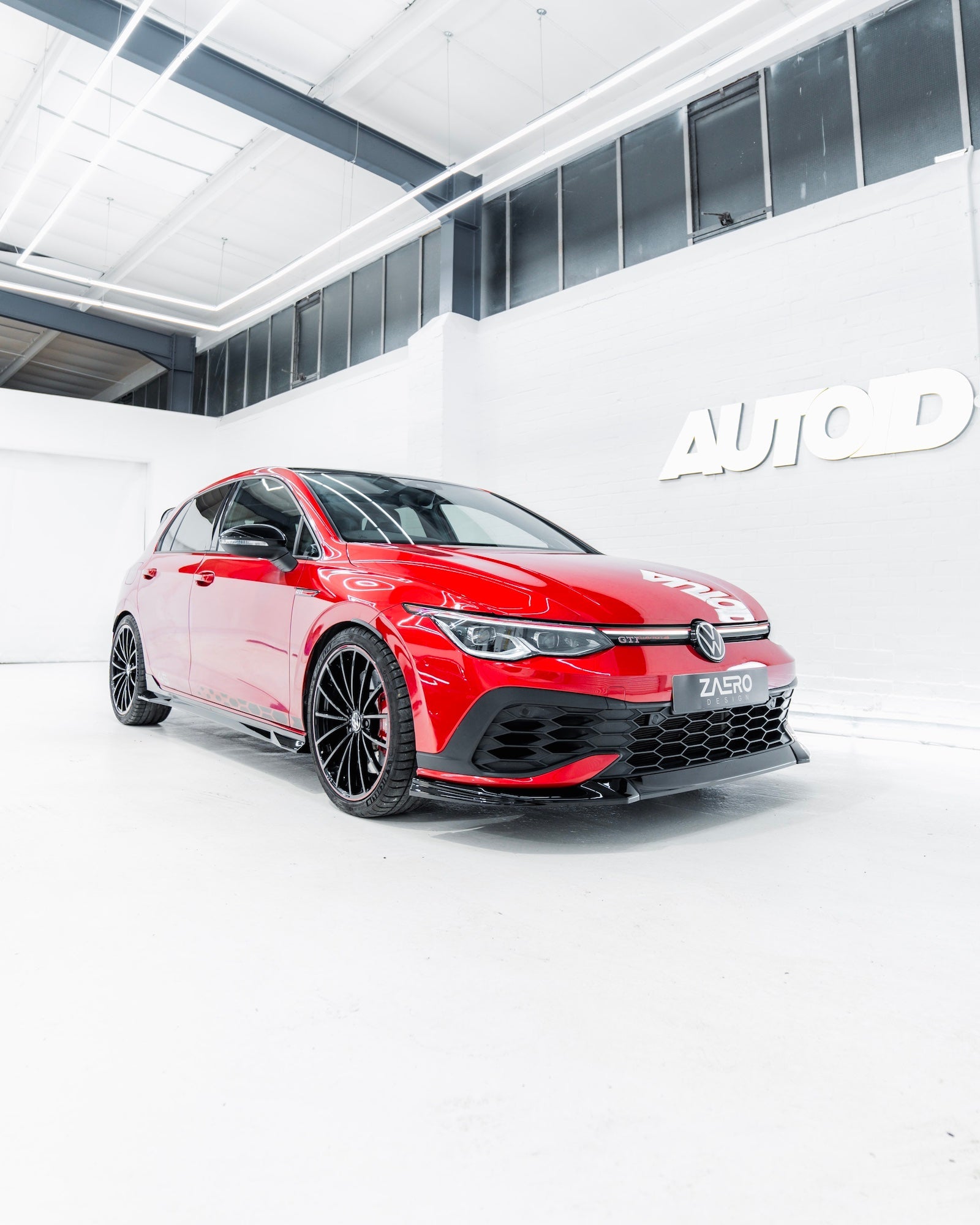 VW Golf GTI Clubsport Mk8 EVO - 1 Gloss Black Front Splitter by ZAERO (2020+) - AUTOID - Front Lips & Splitters - Zaero Design