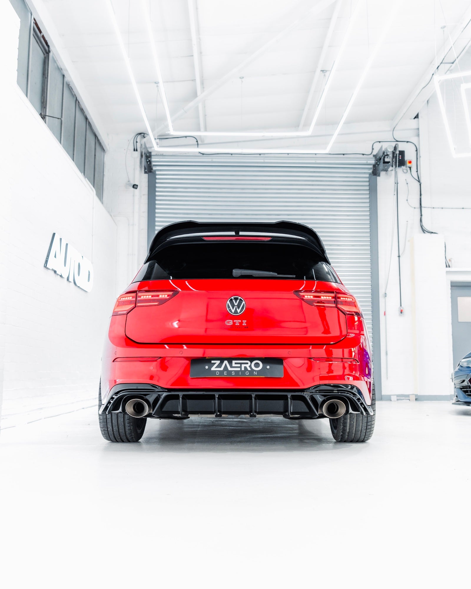 VW Golf GTI Clubsport Mk8 EVO - 1 Gloss Black Rear Diffuser by ZAERO (2020+) - AUTOID - Rear Diffusers - Zaero Design